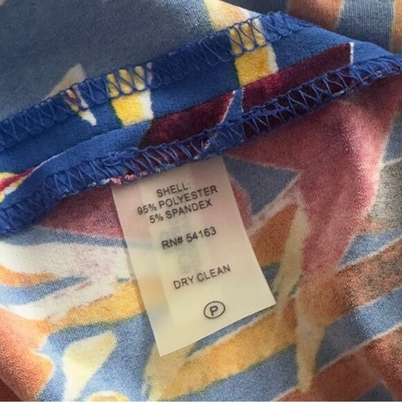 Calvin Klein Tropical Blue and Purple Cold Shoulder Dress Size 6 - Picture 14 of 14